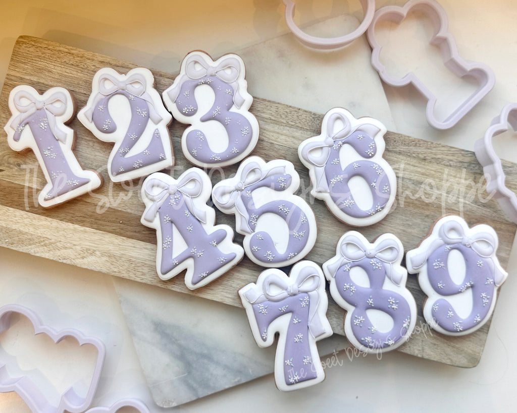 Cookie Cutters - Coquette Numbers Set - Set of 9 - Cookie Cutters - The Sweet Designs Shoppe - - 1, 2, 3, 4, 5, 6, 7, 8, 9, ALL, Birthday, Cookie Cutter, Customize, Font, Fonts, lettering, new, number, numbers, numberset, Promocode, regular sets, school, set, STL, text, valentine, Valentines, Wedding