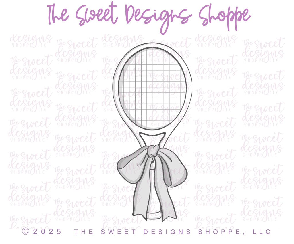 Cookie Cutters - Coquette Racquet - Cookie Cutter - The Sweet Designs Shoppe - TSDS - - ALL,Cookie Cutter,Coquette,Hobbies,new,Promocode,sports,STL,tennis