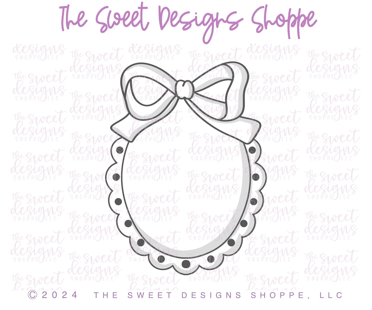 Cookie Cutters - Coquette Scalloped Plaque - Cookie Cutter - The Sweet Designs Shoppe - TSDS - - ALL,Baby,Baby / Kids,Baby Bib,Baby Bottle,Baby Boy,baby girl,baby shower,baby shower favors,bib,Cookie Cutter,Plaque,Plaques,PLAQUES HANDLETTERING,Promocode,STL