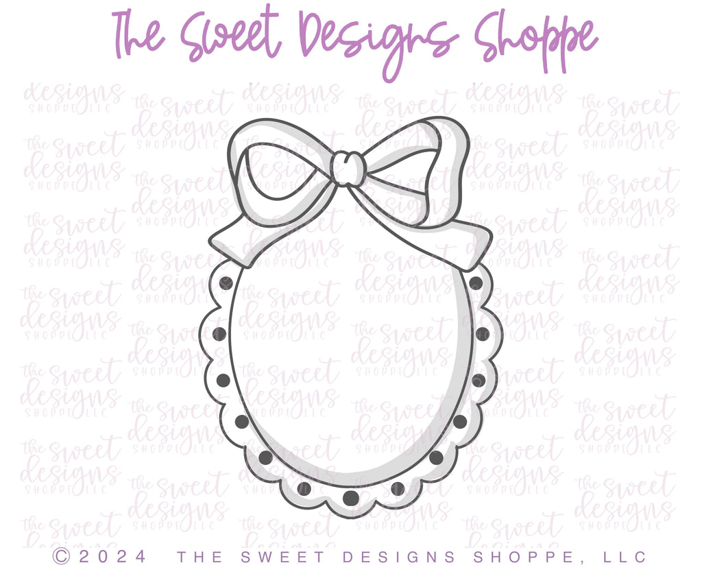 Cookie Cutters - Coquette Scalloped Plaque - Cookie Cutter - The Sweet Designs Shoppe - TSDS - - ALL,Baby,Baby / Kids,Baby Bib,Baby Bottle,Baby Boy,baby girl,baby shower,bib,Cookie Cutter,Plaque,Plaques,PLAQUES HANDLETTERING,Promocode,STL