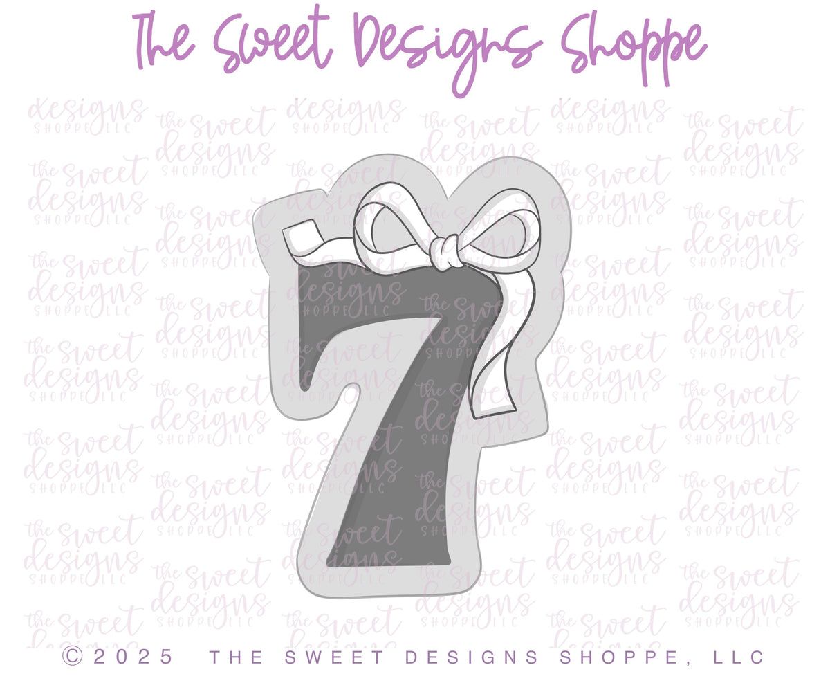 Cookie Cutters - Coquette Seven - Cookie Cutter - The Sweet Designs Shoppe - TSDS - - 7,ALL,Birthday,Cookie Cutter,Font,Fonts,kid,kids,Lettering,letters and numbers,number,numbers,NumberSet,Promocode,Series24,STL,text