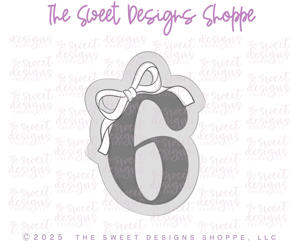 Cookie Cutters - Coquette Six - Cookie Cutter - The Sweet Designs Shoppe - TSDS - - 6,ALL,Birthday,Cookie Cutter,Font,Fonts,kid,kids,Lettering,letters and numbers,number,numbers,NumberSet,Promocode,Series24,STL,text