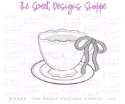 Cookie Cutters - Coquette Tea Cup - Cookie Cutter - The Sweet Designs Shoppe - TSDS - - ALL,Bridal,Bridal Shower,Cookie Cutter,Coquette,Easter,Easter / Spring,Food & Beverages,Food and Beverage,Promocode,STL,tea