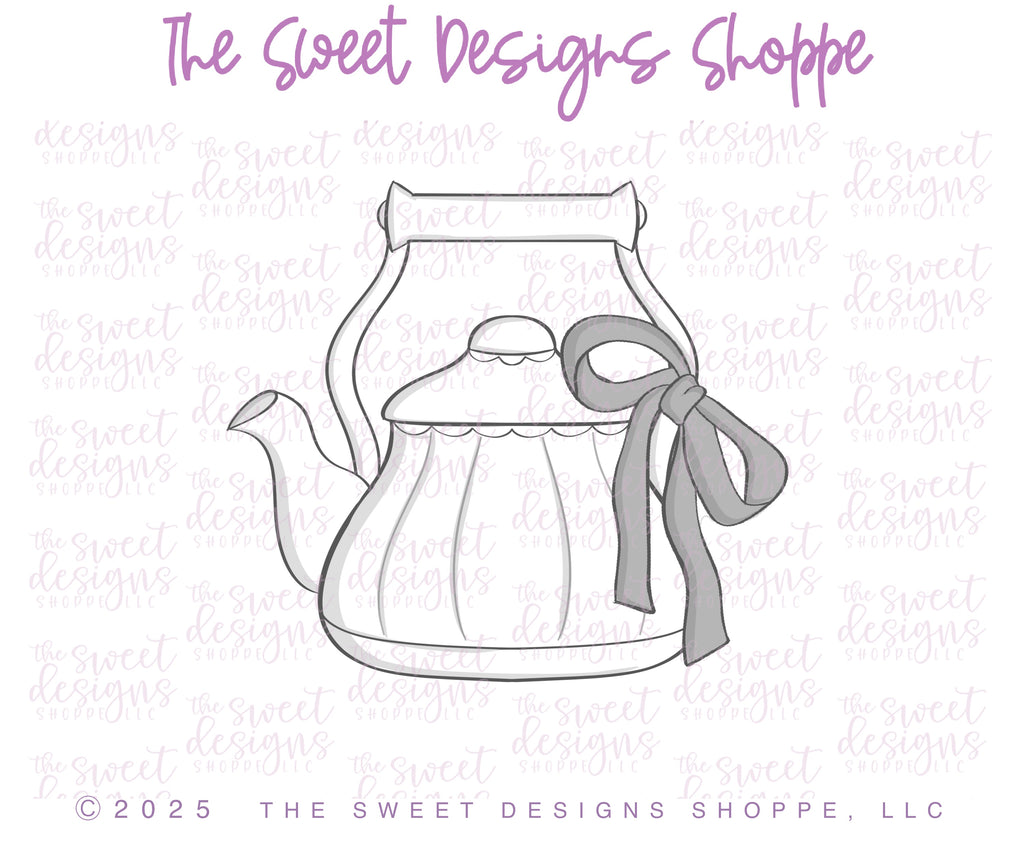 Cookie Cutters - Coquette Tea Party Set - Set of 5 - Cookie Cutters - The Sweet Designs Shoppe - TSDS - - ALL,Bridal,Bridal Shower,Cookie Cutter,Easter,Easter / Spring,Food & Beverages,Food and Beverage,Mini Sets,Promocode,regular sets,set,STL,tea