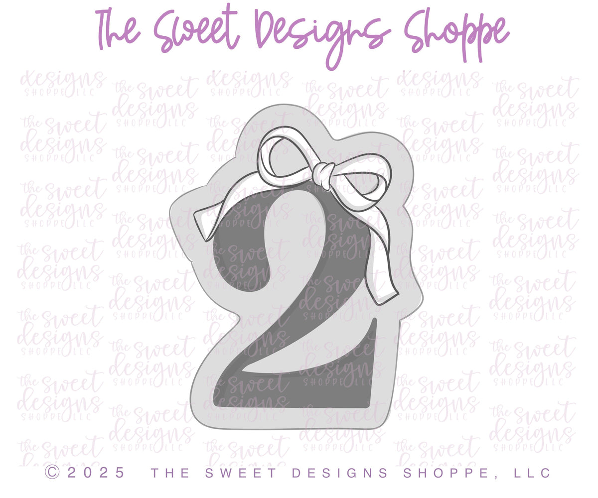 Cookie Cutters - Coquette Two - Cookie Cutter - The Sweet Designs Shoppe - TSDS - - 2,ALL,Birthday,Cookie Cutter,Font,Fonts,kid,kids,Lettering,letters and numbers,number,numbers,NumberSet,Promocode,Series24,STL,text