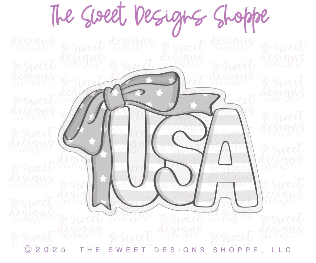 Cookie Cutters - Coquette USA - Cookie Cutter - The Sweet Designs Shoppe - TSDS - - 4th,4th July,4th of July,ALL,back to school,Cookie Cutter,Patriotic,Promocode,School,School / Graduation,STL,Summer,USA
