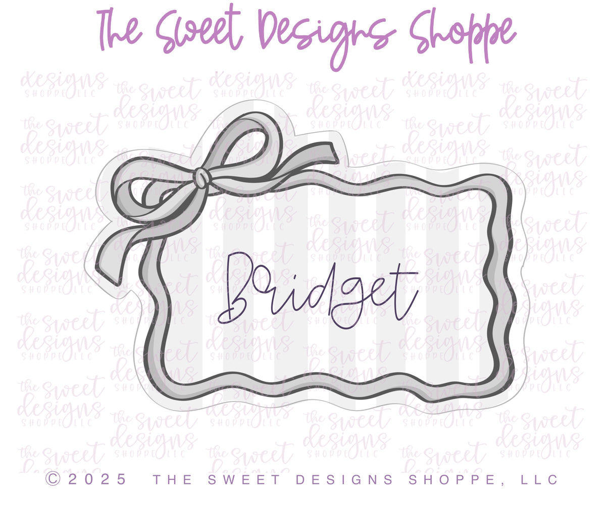 Cookie Cutters - Coquette Wavy Plaque - Cookie Cutter - The Sweet Designs Shoppe - TSDS - - ALL,Birthday,Bridal,Bridal Shower,Christmas,Christmas / Winter,Cookie Cutter,Coquette,Fall / Thanksgiving,Mothers Day,Plaque,Plaques,PLAQUES HANDLETTERING,Promocode,STL,thanksgiving,valentine,Valentines,Wedding,Wedding Favors