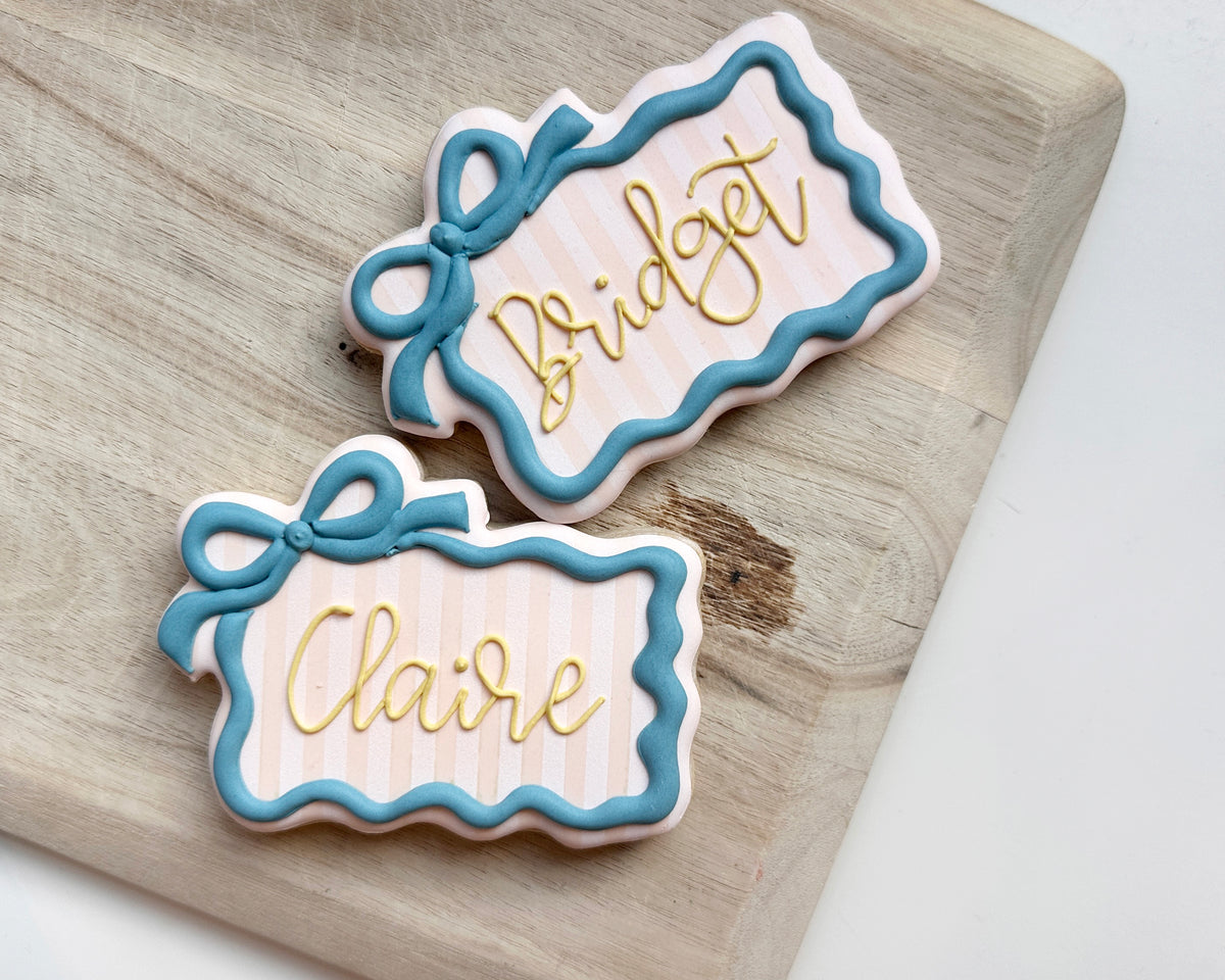 Cookie Cutters - Coquette Wavy Plaque - Cookie Cutter - The Sweet Designs Shoppe - TSDS - - ALL,Birthday,Bridal,Bridal Shower,Christmas,Christmas / Winter,Cookie Cutter,Coquette,Fall / Thanksgiving,Mothers Day,Plaque,Plaques,PLAQUES HANDLETTERING,Promocode,STL,thanksgiving,valentine,Valentines,Wedding,Wedding Favors