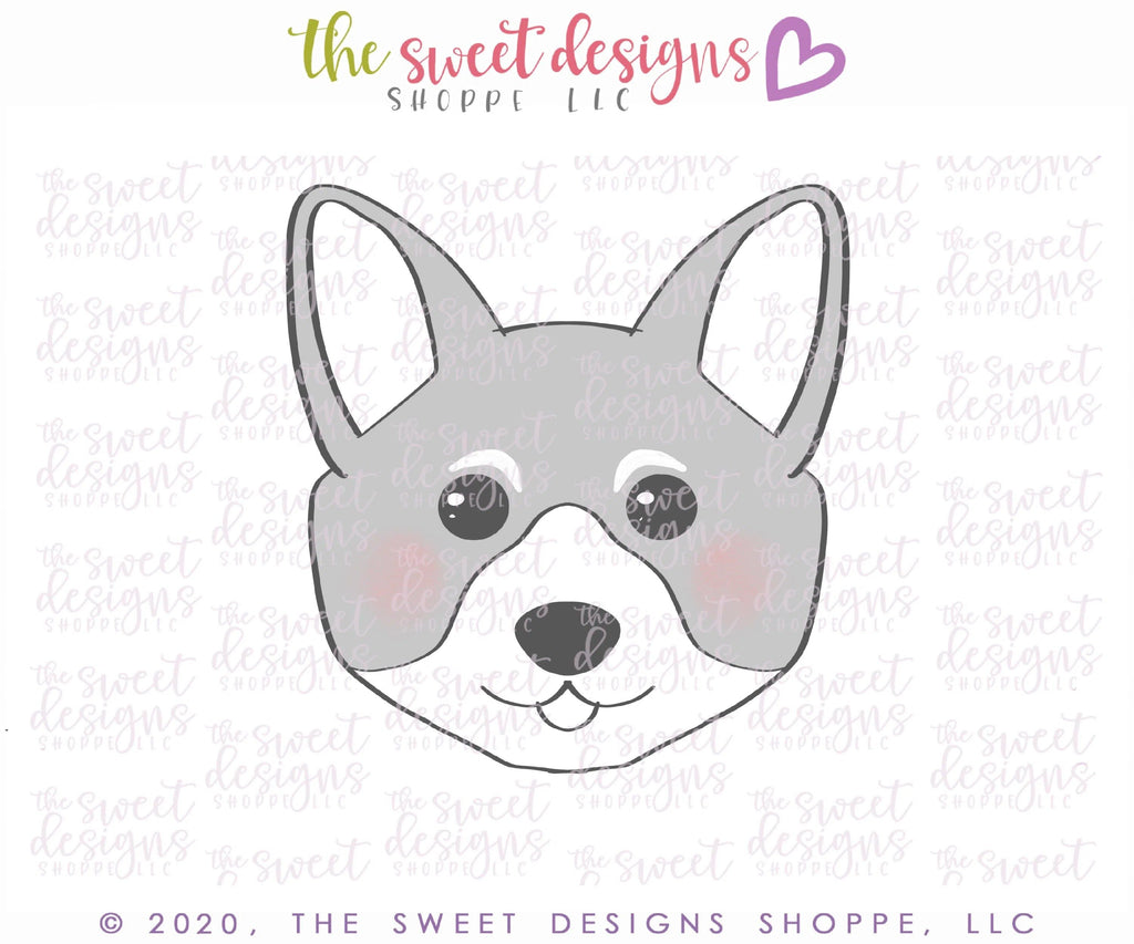 Cookie Cutters - Corgi Dog Face - Cookie Cutter - The Sweet Designs Shoppe - - ALL, Animal, Cookie Cutter, dog, dog face, dogface, pet, Promocode