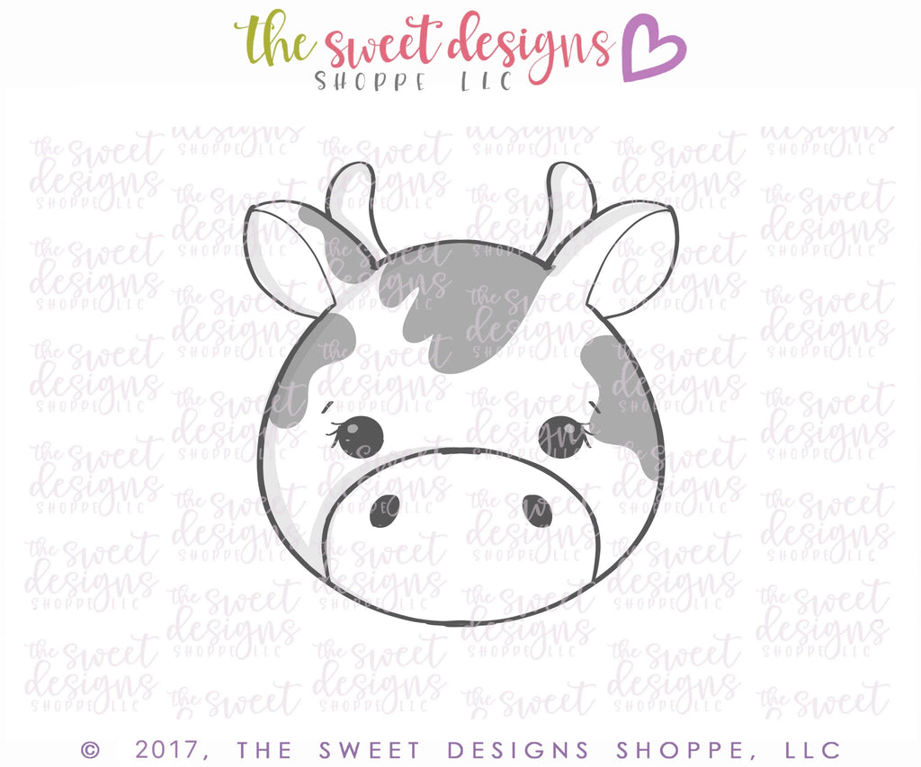 Cookie Cutters - Cow Face V2 - Cookie Cutter - Sweet Designs Shoppe - - ALL, Animal, Barn, Cookie Cutter, Cow, Farm, Promocode
