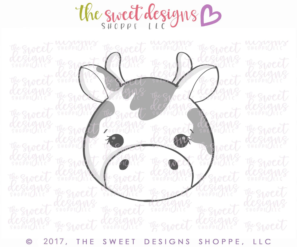 Cookie Cutters - Cow Face V2 - Cookie Cutter - The Sweet Designs Shoppe - TSDS - - ALL,Animal,Animals,Barn,Cookie Cutter,Cow,Farm,Promocode,STL