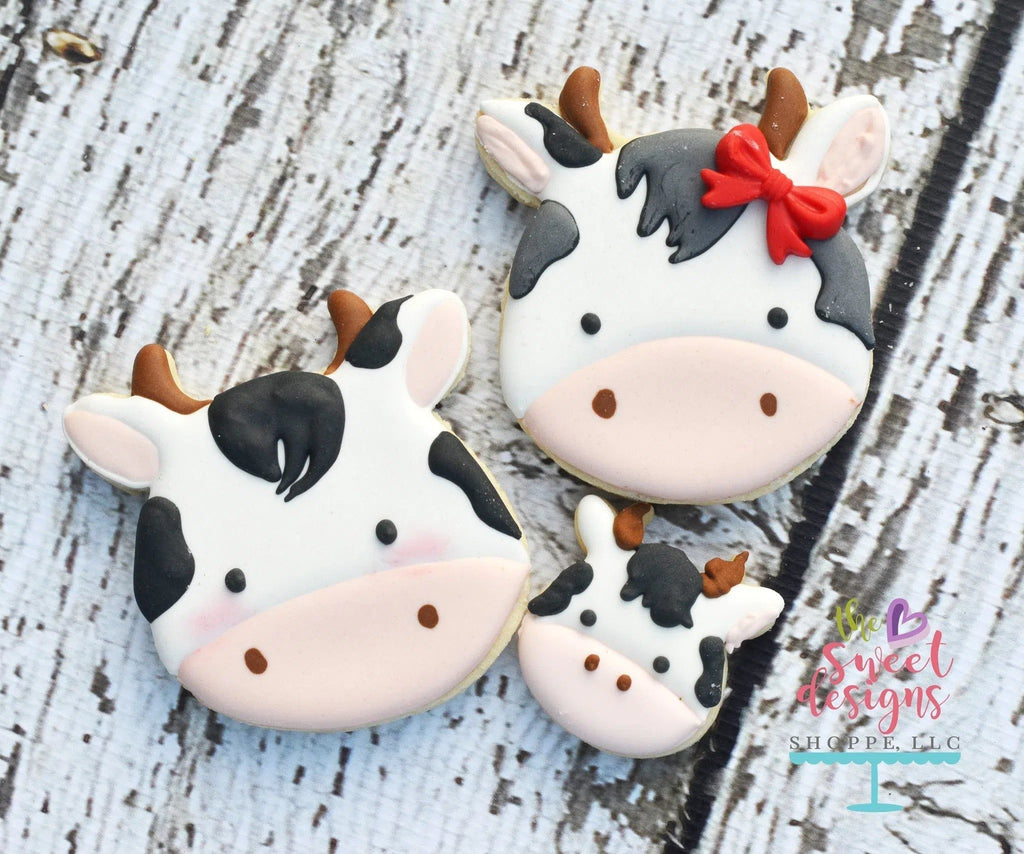 Cookie Cutters - Cow Face V2 - Cookie Cutter - The Sweet Designs Shoppe - - ALL, Animal, Barn, Cookie Cutter, Cow, Farm, Promocode