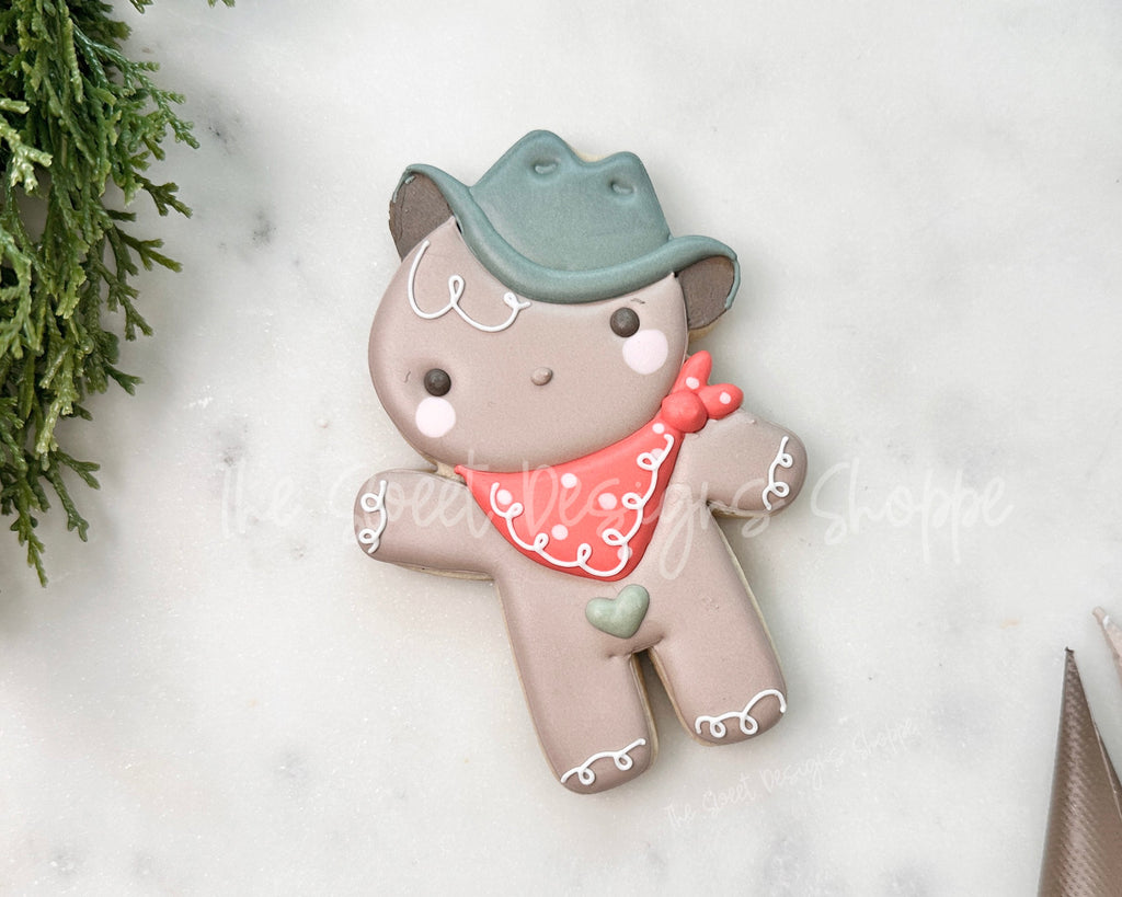 Cookie Cutters - Cowboy Gingerbread boy - Cookie Cutter - The Sweet Designs Shoppe - TSDS - - ALL,Christmas,Christmas / Winter,Christmas Cookies,Cookie Cutter,Cowboy,Ginger boy,Ginger girl,Gingerboy,gingerbread,gingerbread man,Gingergirl,Promocode,STL