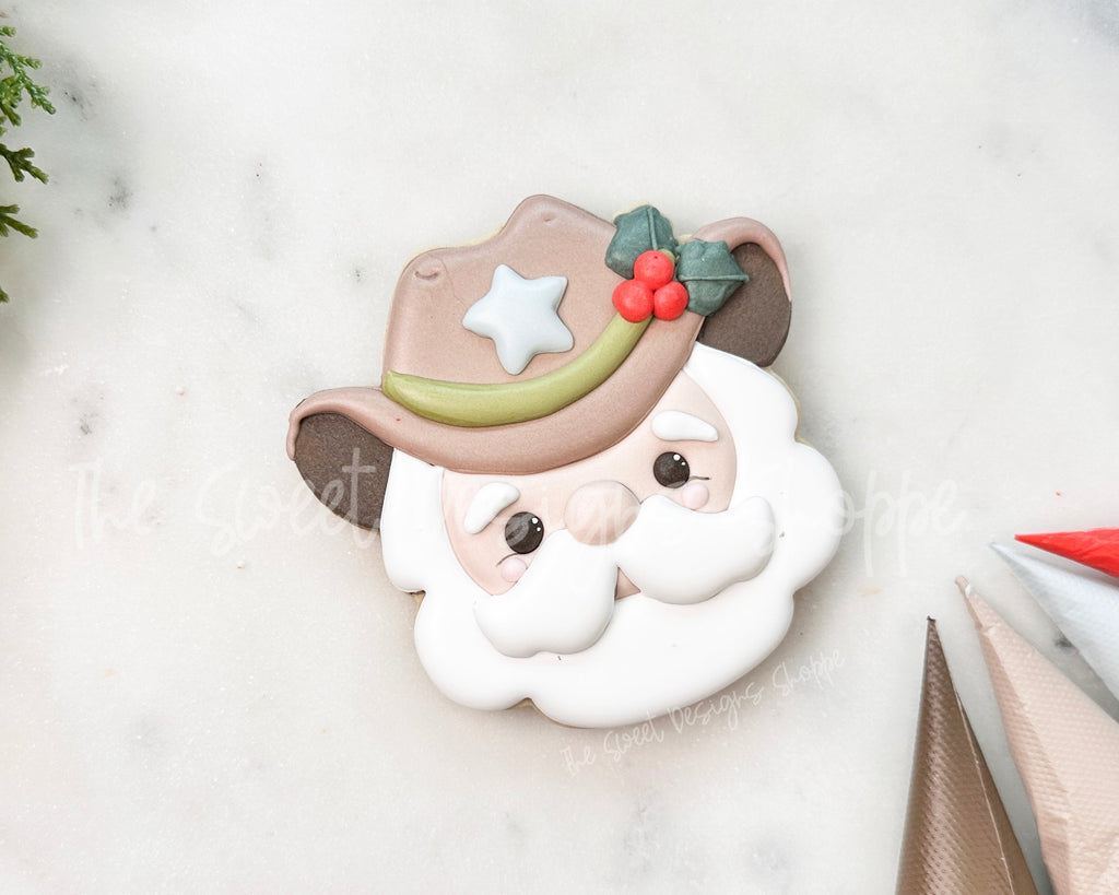 Cookie Cutters - Cowboy Santa Face - Cookie Cutter - The Sweet Designs Shoppe - - ALL, Christmas, Christmas / Winter, Christmas Cookies, claus, clause, Cookie Cutter, Cowboy, new, Promocode, Santa Claus, STL