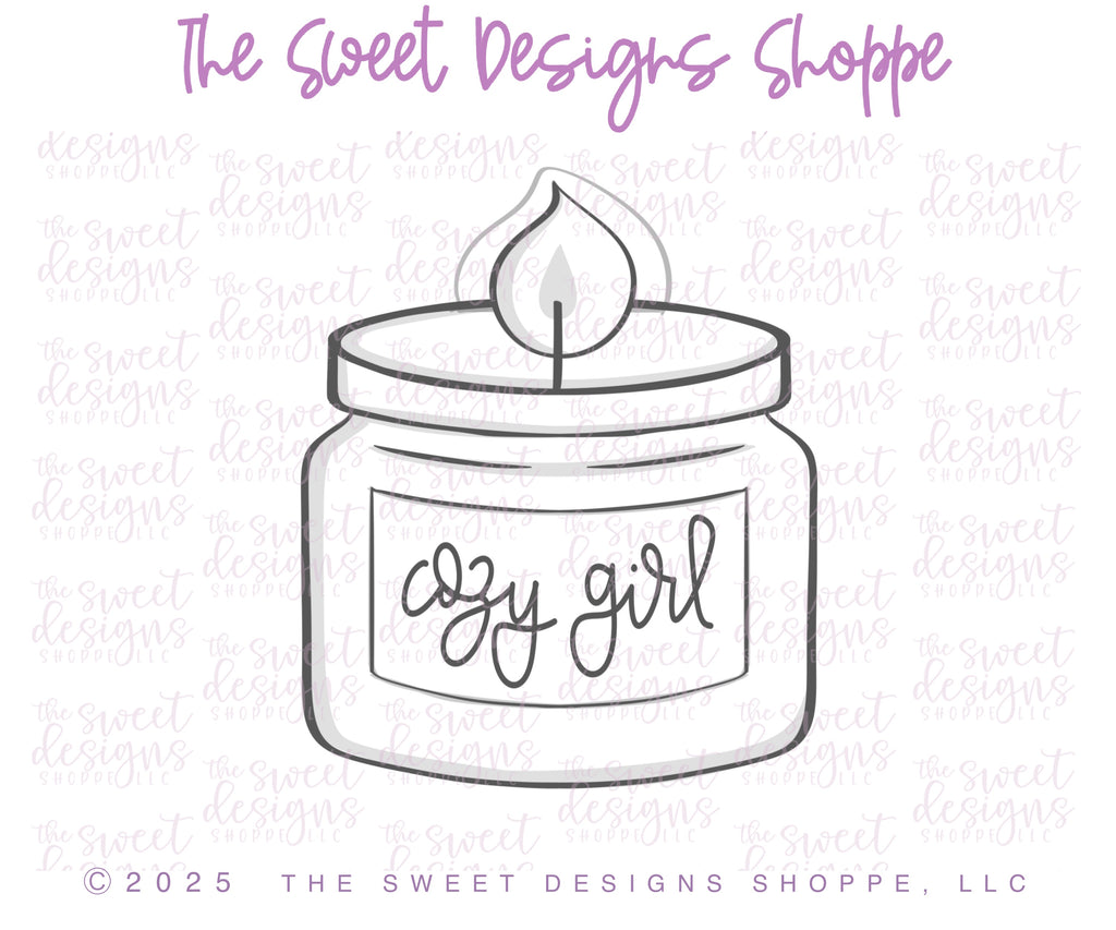 Cookie Cutters - Cozy Candle- Cookie Cutter - The Sweet Designs Shoppe - TSDS - - Accesories,Accessories,accessory,ALL,candle,Clothing / Accessories,Cookie Cutter,cozy candle,Fall,Fall / Thanksgiving,Fall Halloween,Fall Vibes,Halloween / Fall / Thanksgiving,Promocode,STL