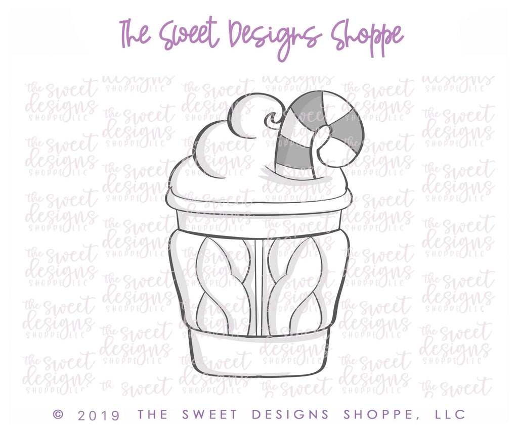 Cookie Cutters - Cozy Paper Cup with Caramel - Cookie Cutter - The Sweet Designs Shoppe - - 2019, ALL, beverage, Christmas, Christmas / Winter, Christmas Cookies, Coffee, Cookie Cutter, drink, food, Food & Beverages, mug, mugs, Promocode