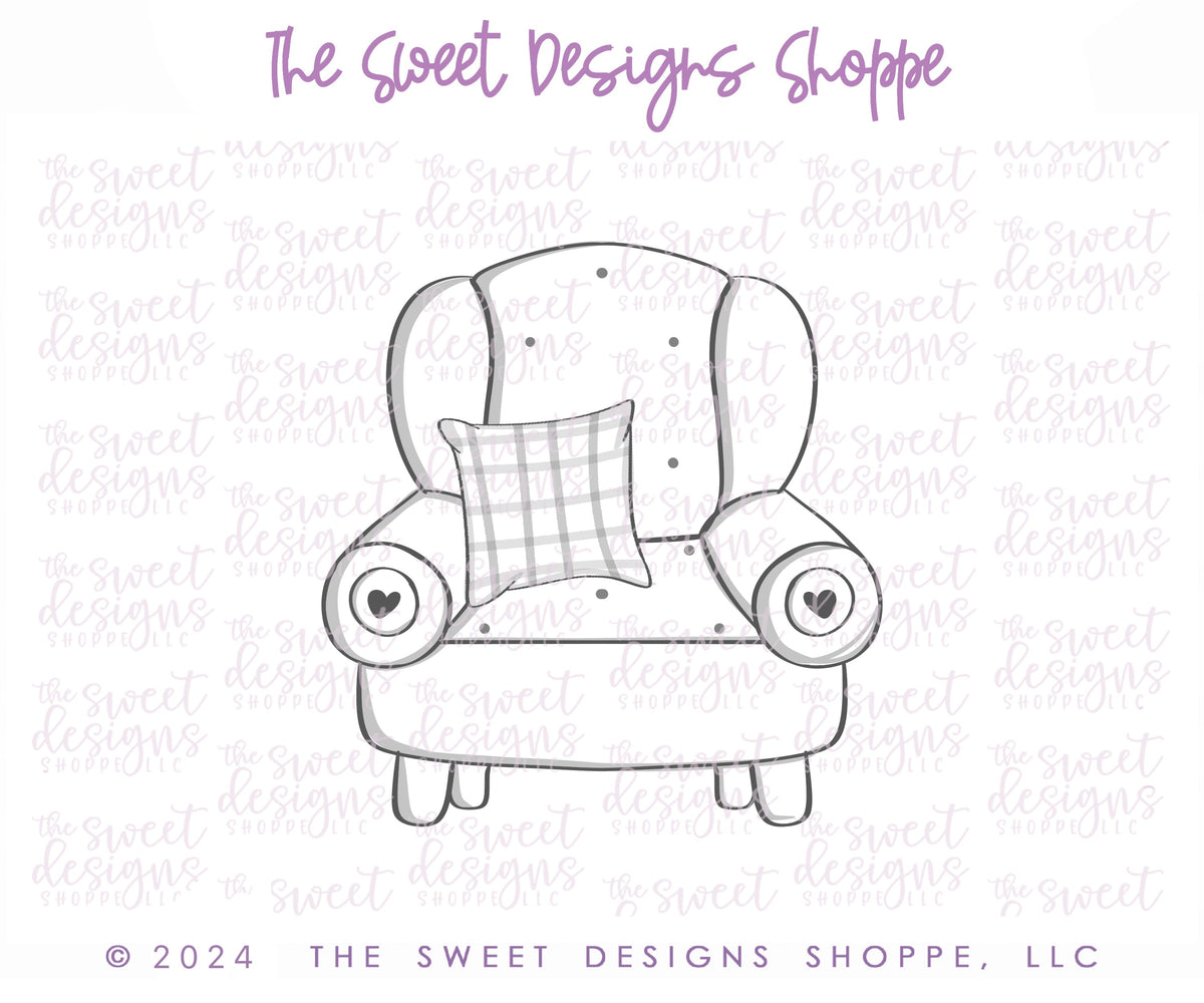 Cookie Cutters - Cozy Sofa - Cookie Cutter - The Sweet Designs Shoppe - TSDS - - ALL,Cookie Cutter,Cozy sofa,Miscellaneous,Promocode,reading sofa,STL,valentine,Valentine's
