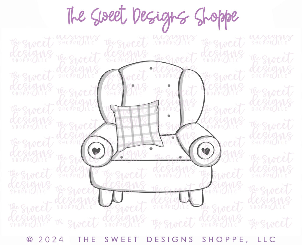 Cookie Cutters - Cozy Sofa - Cookie Cutter - The Sweet Designs Shoppe - - ALL, Cookie Cutter, Cozy sofa, Miscellaneous, new, Promocode, reading sofa, STL, valentine, Valentine's