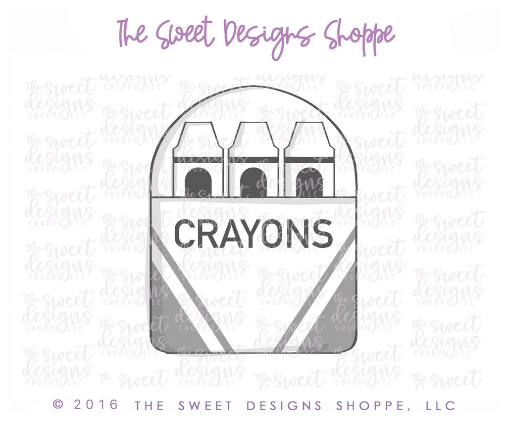 Cookie Cutters - Crayon Box - Cookie Cutter - The Sweet Designs Shoppe - TSDS - - ALL,back to school,Color,Cookie Cutter,Grad,graduations,Promocode,School,School / Graduation,school supplies