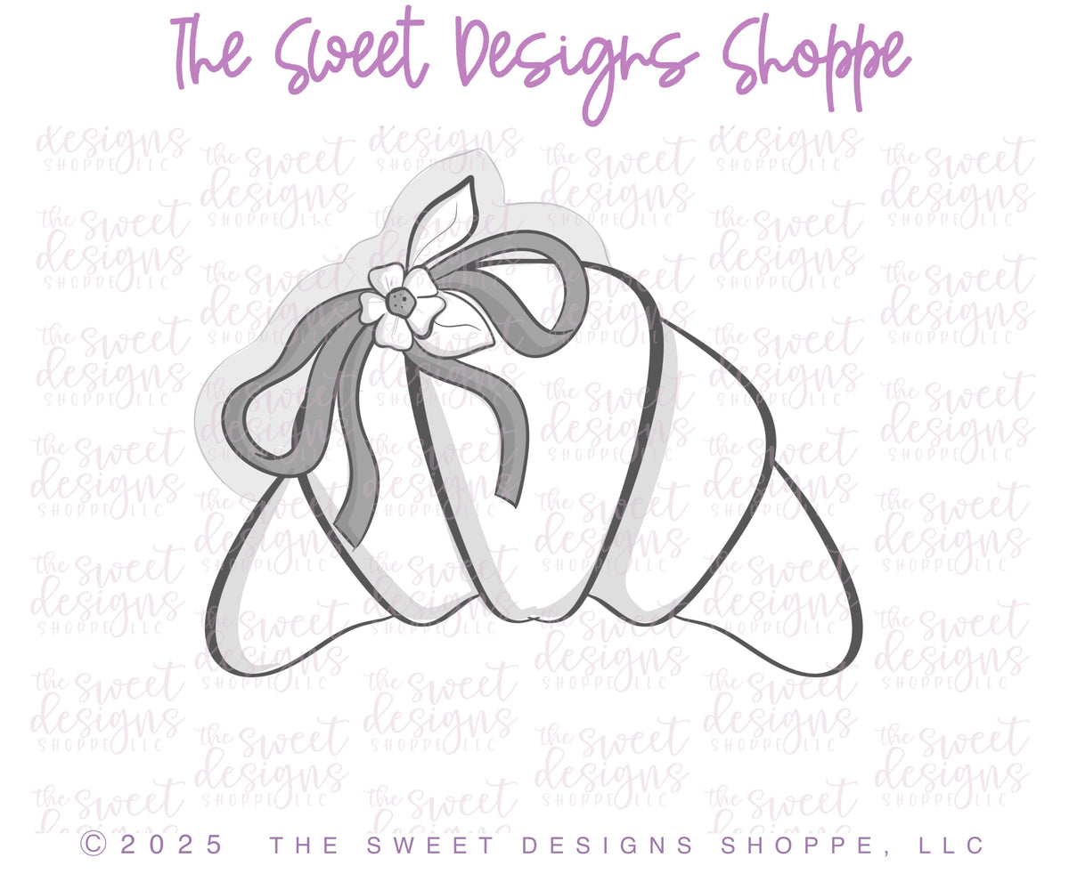 Cookie Cutters - Croissant with Flowers - Cookie Cutter - The Sweet Designs Shoppe - TSDS - - ALL,Bloom Bakery Set,Classes,cookie con classes,Cookie Cutter,cookie cutters,CookieCon,Croissant,croissant with flowers,Food,Food & Beverages,Food and Beverage,Promocode,sets,STL