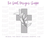 Cookie Cutters - Cross with Eucalyptus Branch Samuel - Cookie Cutter - The Sweet Designs Shoppe - TSDS - - ALL,Cookie Cutter,First Communion,handlettering,Promocode,Religious,STL,Wedding,Wedding Favors