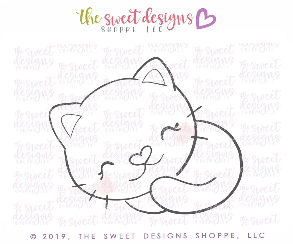 Cookie Cutters - Cuddly Cat - Cookie Cutter - The Sweet Designs Shoppe - - ALL, Animal, Animals, Animals and Insects, Cookie Cutter, Promocode, STL, Valentine, Valentines