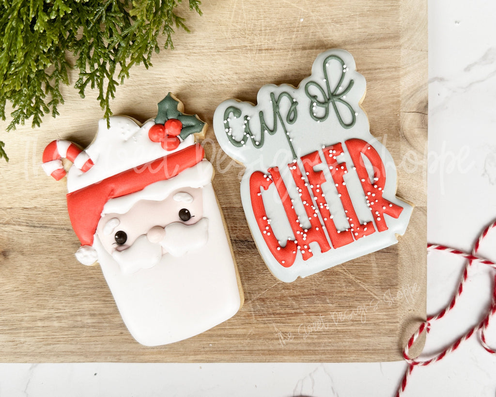 Cookie Cutters - Cup of CHEER Set - Set of 2 - Cookie Cutters - The Sweet Designs Shoppe - TSDS - - ALL,beverage,beverages,Christmas,Christmas / Winter,Christmas Cookies,claus,clause,Cookie Cutter,cookies for Santa,Food & Beverages,Food and Beverage,Mini Sets,Mrs Claus,MRS Clause,MrsClaus,MrsClausFace,Plaque,Plaques,PLAQUES HANDLETTERING,Promocode,regular sets,Santa,Santa Claus,Santa Face,set,STL