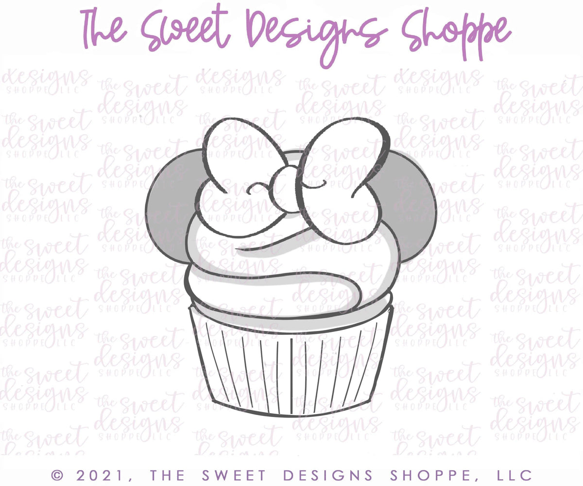 Cookie Cutters - Cupcake B Theme Park Snack - Cookie Cutter - The Sweet Designs Shoppe - TSDS - - ALL,Birthday,Cookie Cutter,Food,Food and Beverage,Food beverages,kids,Kids / Fantasy,mouse,Promocode,STL,summer,Sweet,Sweets,Theme Park,Travel