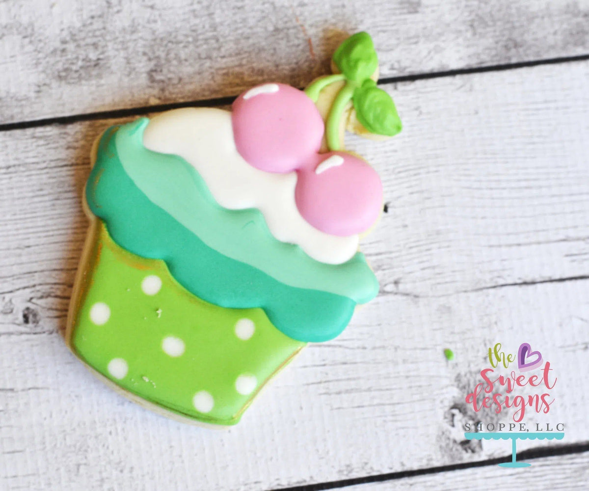 Cookie Cutters - Cupcake with Cherry v2- Cookie Cutter - The Sweet Designs Shoppe - TSDS - - ALL,Baking,Birthday,Cherry,Cookie Cutter,Cupcake,Food,Food & Beverages,Promocode,STL,v2