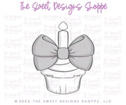 Cookie Cutters - Cupcake with Cute Bow - Cookie Cutter - The Sweet Designs Shoppe - TSDS - - ALL,Birthday,candles,celebration,Cookie Cutter,happybirthdday,Lady Milk Stache,Lady MilkStache,LadyMilkStache,Promocode,STL