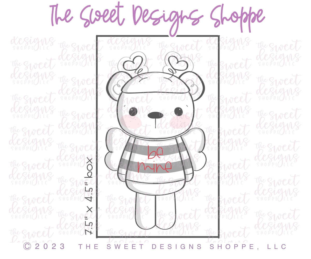 Cookie Cutters - Cupid Bear - 2 Piece Set - Cookie Cutters - The Sweet Designs Shoppe - TSDS - - ALL,Animal,Animals,Animals and Insects,Cookie Cutter,Mini Set,Mini Sets,Promocode,regular sets,School,set,sets,valentine,valentines