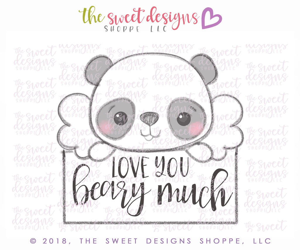Cookie Cutters - Cupid Panda Plaque 2018 - Cookie Cutter - Sweet Designs Shoppe - - 2018, ALL, Animal, Animals, Bear, Cookie Cutter, Personalized, Plaque, Promocode, Valentines, valentines collection 2018