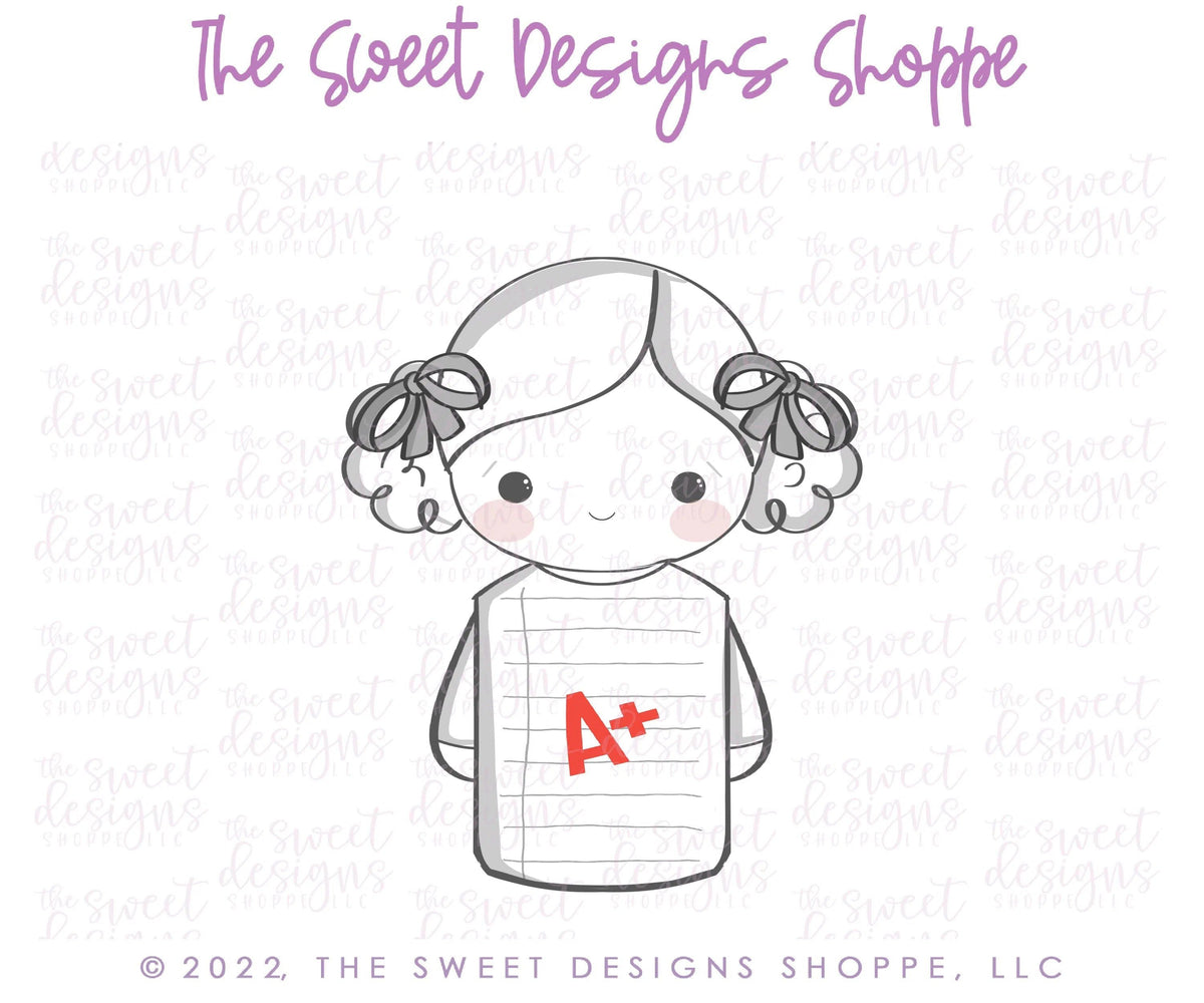 Cookie Cutters - Curly Girl Sheet - Cookie Cutter - The Sweet Designs Shoppe - TSDS - - ALL,Baby / Kids,back to school,Cookie Cutter,Grad,Graduation,graduations,kid,kids,Kids / Fantasy,Promocode,School,School / Graduation,school supplies,STL,Teacher,Teacher Appreciation,wobble,Wobbly
