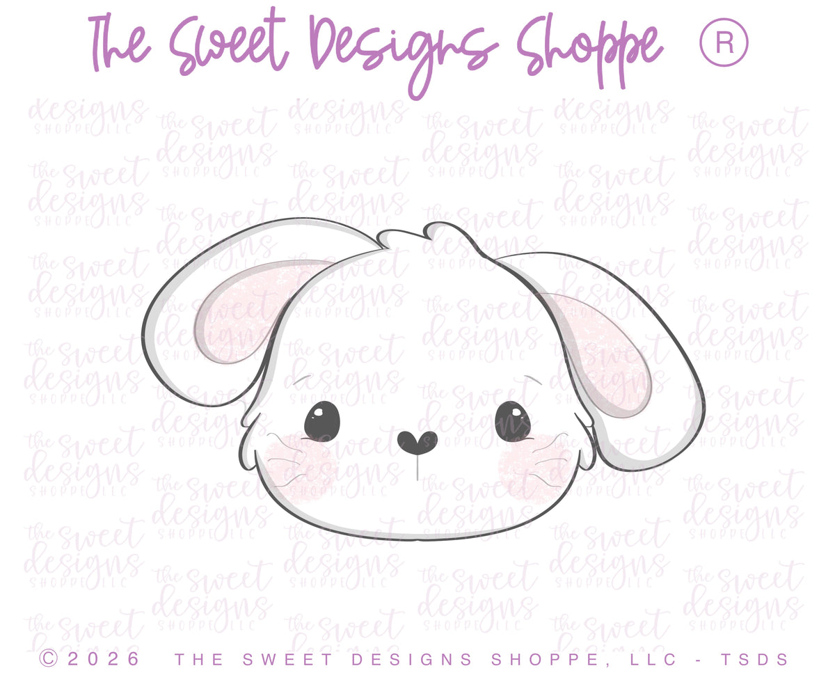 Cookie Cutters - Cute Bunny Face - Cookie Cutter - The Sweet Designs Shoppe - TSDS - - ALL,Animal,Animals,Animals and Insects,Cookie Cutter,cute nerdy bunny face,cutest bunny face,Easter,Easter / Spring,easter basket,Promocode,STL