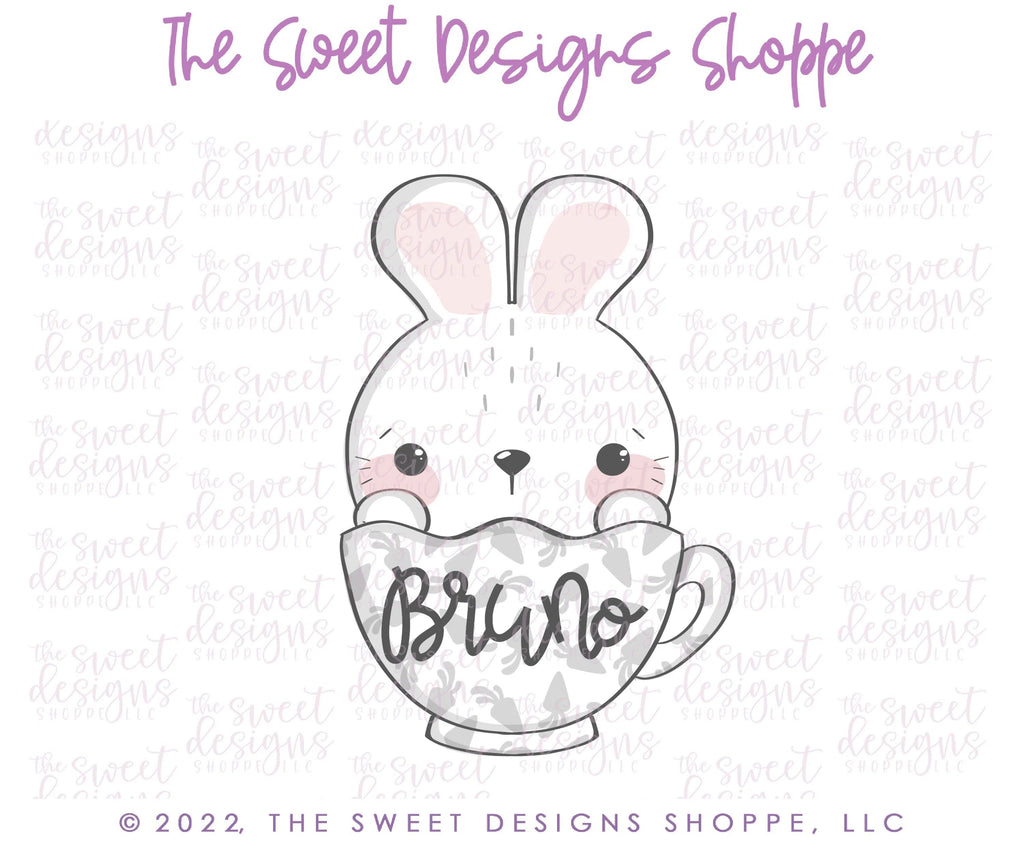 Cookie Cutters - Cute Bunny in Mug - Cookie Cutter - Sweet Designs Shoppe - - ALL, Animal, Animals, Animals and Insects, Cookie Cutter, easter, Easter / Spring, mug, mugs, Promocode