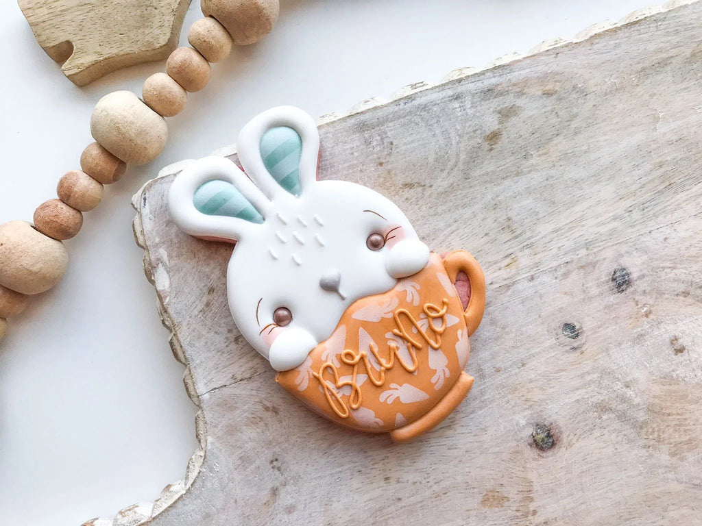 Cookie Cutters - Cute Bunny in Mug - Cookie Cutter - The Sweet Designs Shoppe - - ALL, Animal, Animals, Animals and Insects, Cookie Cutter, easter, Easter / Spring, mug, mugs, Promocode