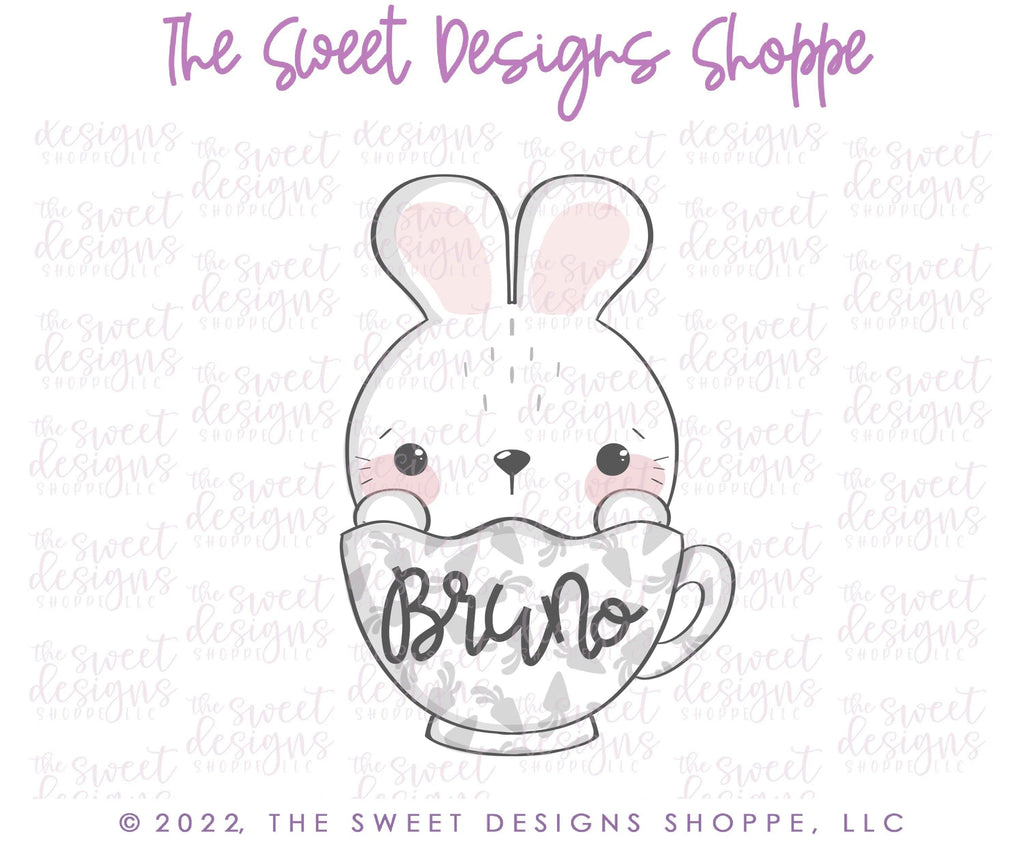 Cookie Cutters - Cute Bunny in Mug - Cookie Cutter - The Sweet Designs Shoppe - - ALL, Animal, Animals, Animals and Insects, Cookie Cutter, easter, Easter / Spring, mug, mugs, Promocode