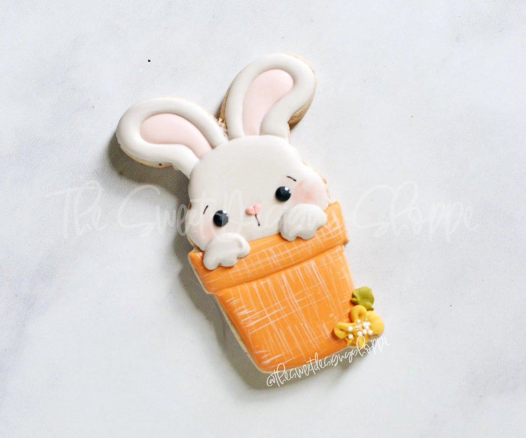 Cookie Cutters - Cute Bunny in Pot - Cookie Cutter - The Sweet Designs Shoppe - TSDS - - ALL,Animal,Animals,Animals and Insects,Cookie Cutter,easter,Easter / Spring,Nature,Promocode
