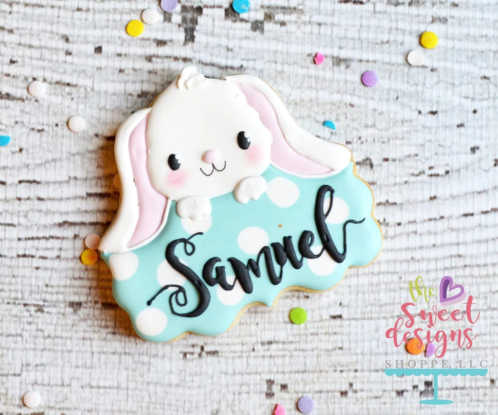 Cookie Cutters - Cute Bunny Plaque v2 - Cookie Cutter - The Sweet Designs Shoppe - - ALL, Animal, bunny, Cookie Cutter, Customize, Decoration, Easter, Easter / Spring, Plaque, Promocode