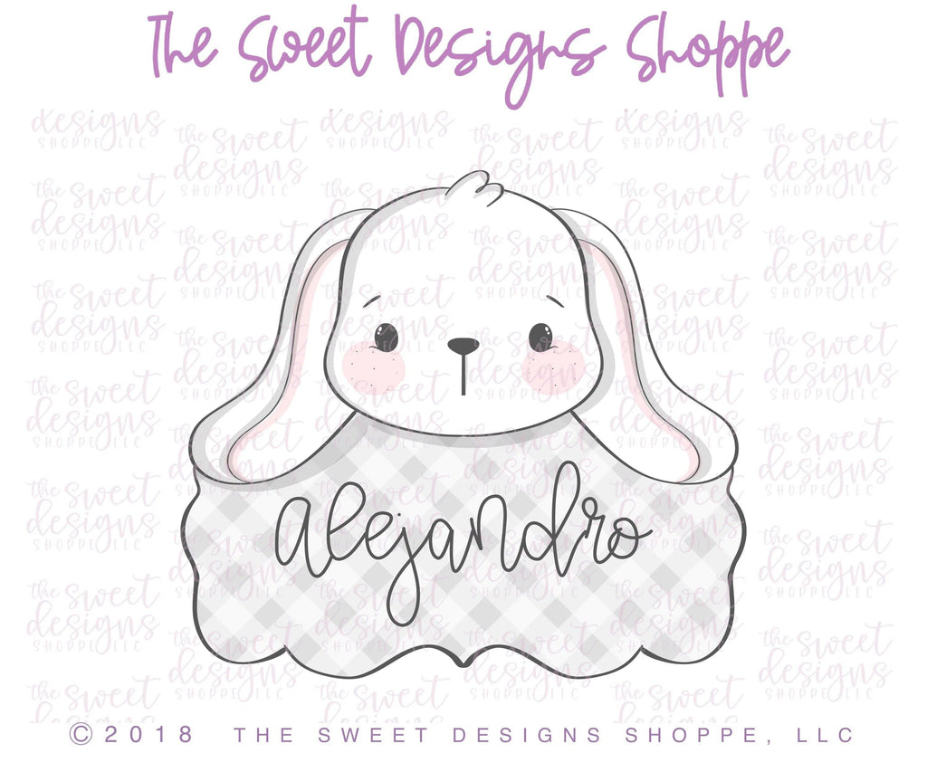 Cookie Cutters - Cute Bunny Plaque v2 - Cookie Cutter - The Sweet Designs Shoppe - - ALL, Animal, bunny, Cookie Cutter, Customize, Decoration, Easter, Easter / Spring, Plaque, Promocode