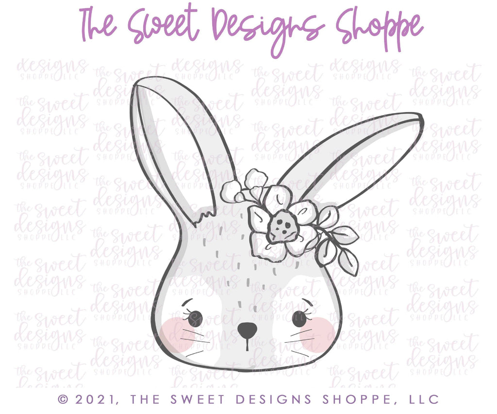 Cookie Cutters - Cute Bunny with Flowers - Cookie Cutter - The Sweet Designs Shoppe - - ALL, Animal, Animals, Animals and Insects, Cookie Cutter, easter, Easter / Spring, Promocode