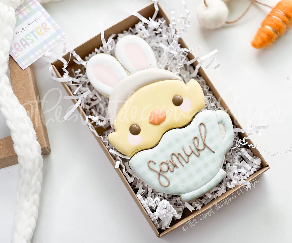 Cookie Cutters - Cute Chick in Mug Two Piece Set - Set of 2 - Cookie Cutters - The Sweet Designs Shoppe - TSDS - - ALL,Animal,Animals,Animals and Insects,bunny,Cookie Cutter,Easter / Spring,mug,mugs,Promocode,regular sets,Set,sets