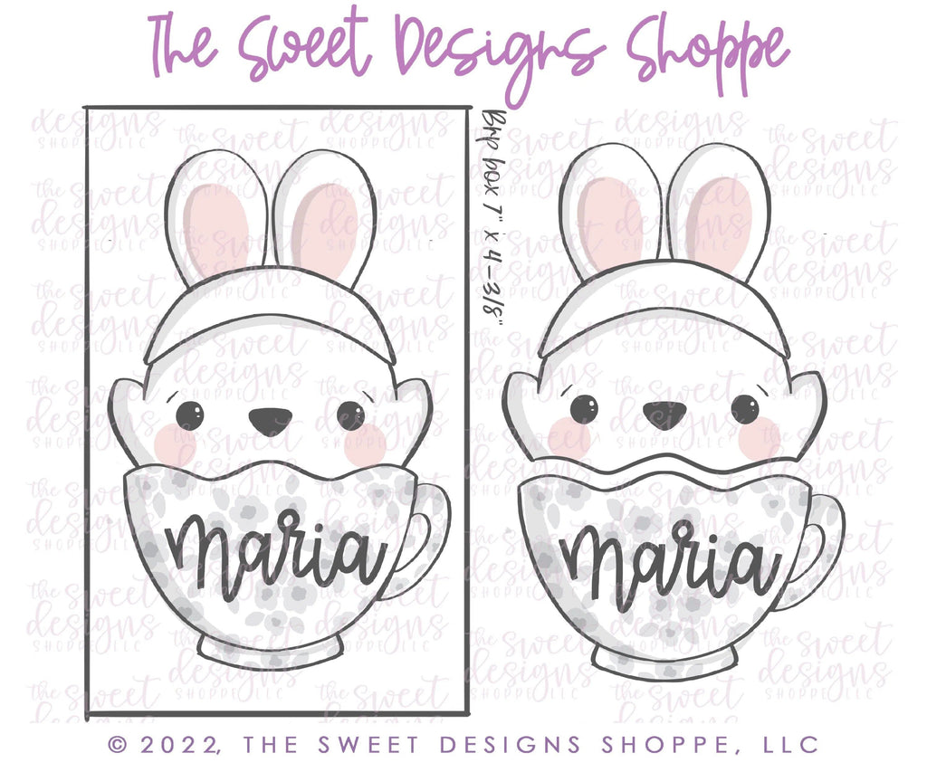 Cookie Cutters - Cute Chick in Mug Two Piece Set - Set of 2 - Cookie Cutters - The Sweet Designs Shoppe - - ALL, Animal, Animals, Animals and Insects, bunny, Cookie Cutter, Easter / Spring, mug, mugs, Promocode, regular sets, Set, sets