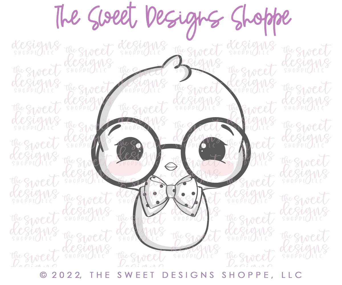 Cookie Cutters - Cute Chubby Chick with Glasses - Cookie Cutter - The Sweet Designs Shoppe - TSDS - - ALL,Animal,Animals,Animals and Insects,Chick,Cookie Cutter,Easter,Easter / Spring,Lady Milk Stache,Lady MilkStache,LadyMilkStache,Promocode,STL