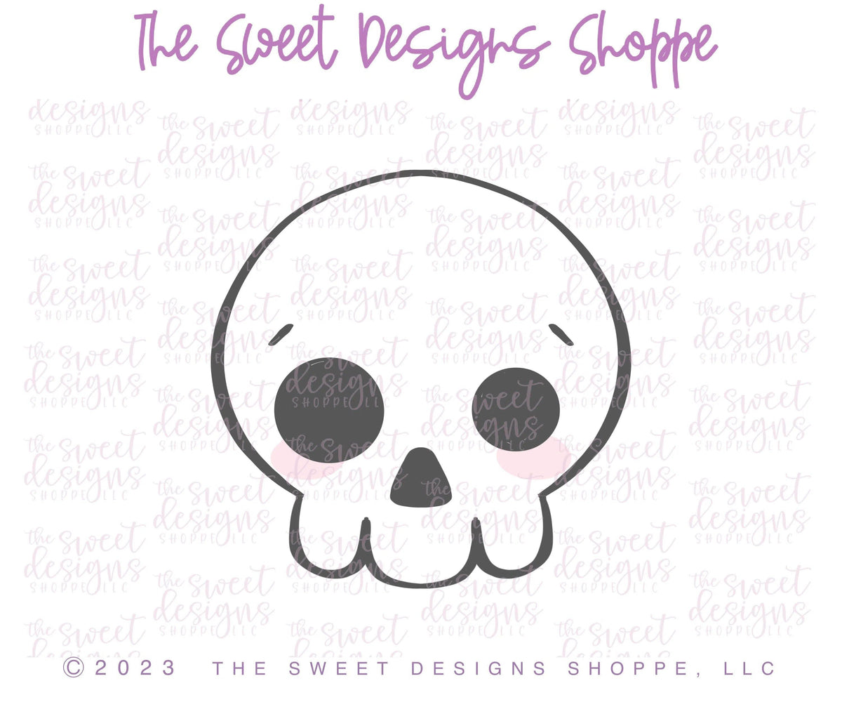 Cookie Cutters - Cute Chubby Skull - Cookie Cutter - The Sweet Designs Shoppe - TSDS - - ALL,Cookie Cutter,cookie cutters,Day of the dead,Day of the Death,dia de los muertos,Dia de Muertos,halloween,Mexico,monster,Promocode,Skull,STL