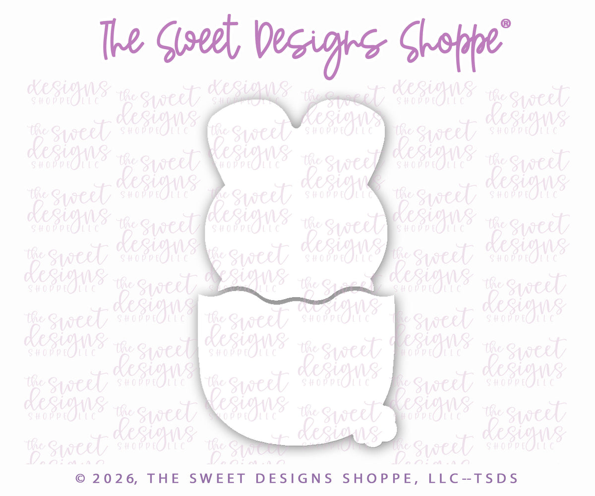 Cookie Cutters - Cute Chunky Marshmallow Bunny in Egg Set - Set of 2 - Cookie Cutters - The Sweet Designs Shoppe - TSDS - - ALL,Animal,Animals,Cookie Cutter,Easter,Easter / Spring,Promocode,regular sets,set,STL