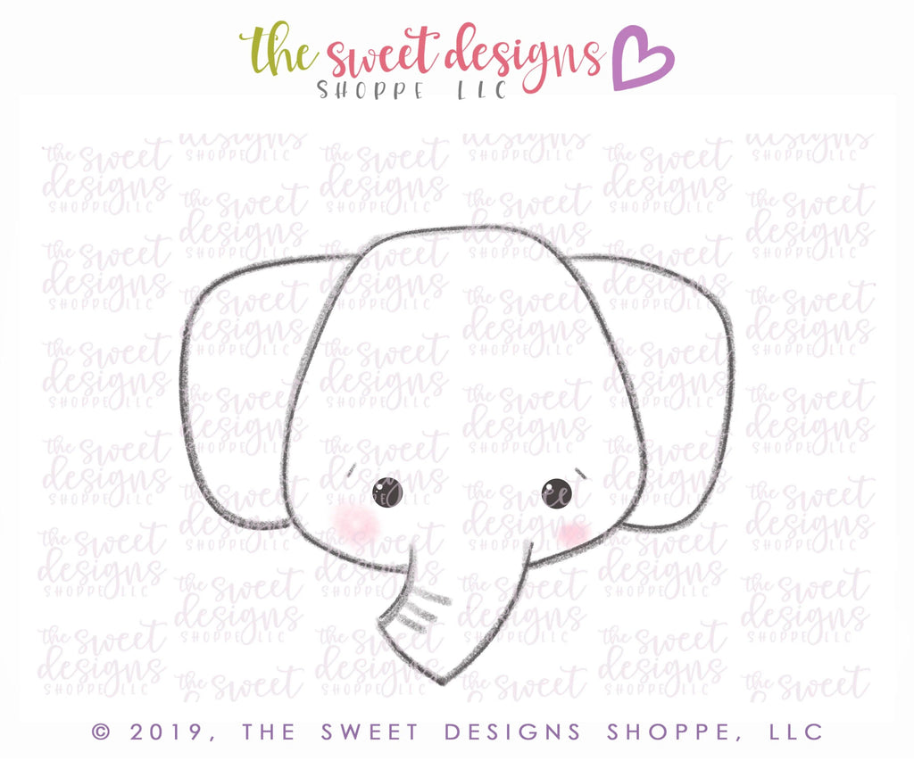 Cookie Cutters - Cute Elephant Face v2- Cookie Cutter - The Sweet Designs Shoppe - - 2019, ALL, Animal, Animals, Barn, Cookie Cutter, Promocode