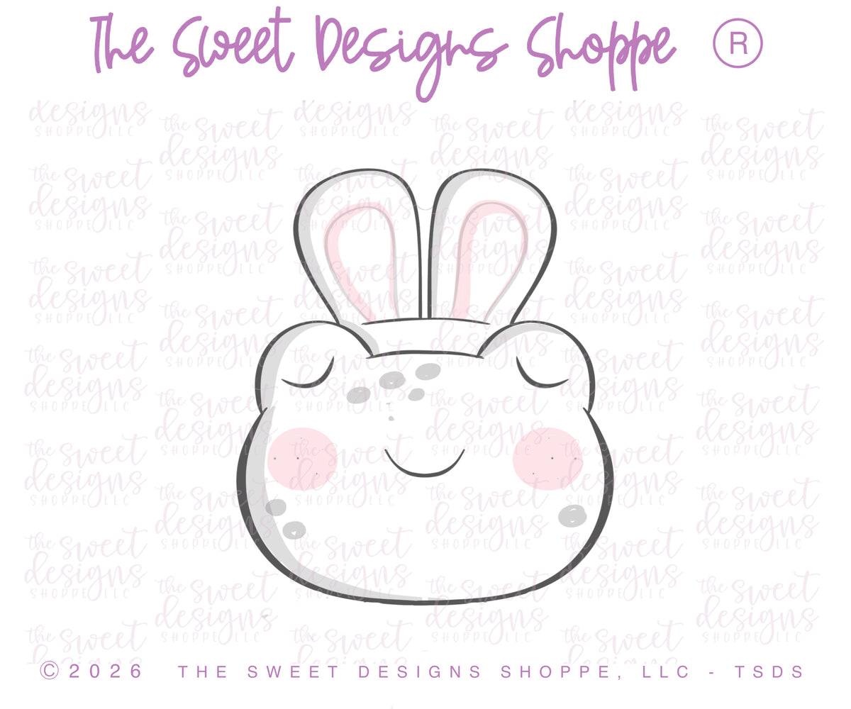 Cookie Cutters - Cute Frog Face with Bunny Ears - Cookie Cutter - The Sweet Designs Shoppe - TSDS - - ALL,Animal,Animals,Animals and Insects,Cookie Cutter,cute nerdy bunny face,cutest bunny face,Easter,Easter / Spring,easter basket,Promocode,STL