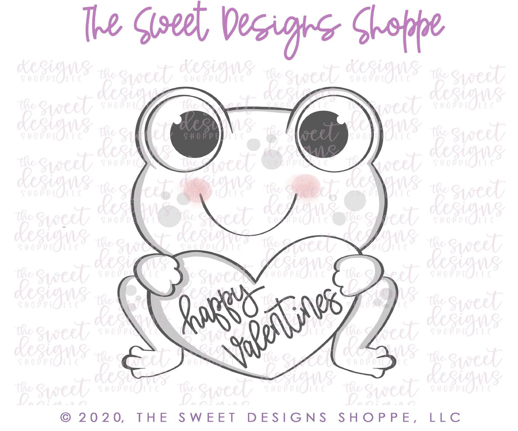 Cookie Cutters - Cute Frog With Heart v2- Cookie Cutter - The Sweet Designs Shoppe - - ALL, Animal, Cookie Cutter, Love, Miscelaneous, Plaque, Promocode, valentine, Valentines