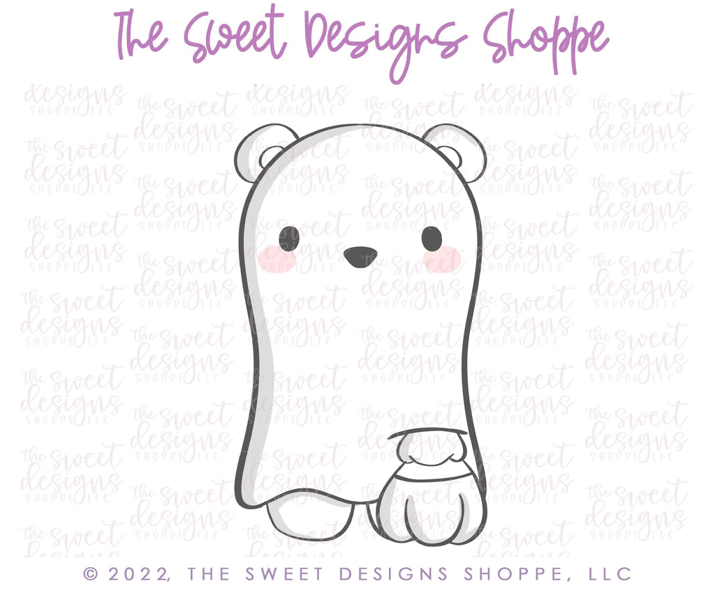 Cookie Cutters - Cute Ghost Bear - Cookie Cutter - Sweet Designs Shoppe - - ALL, Animal, Animals, Cookie Cutter, halloween, Promocode